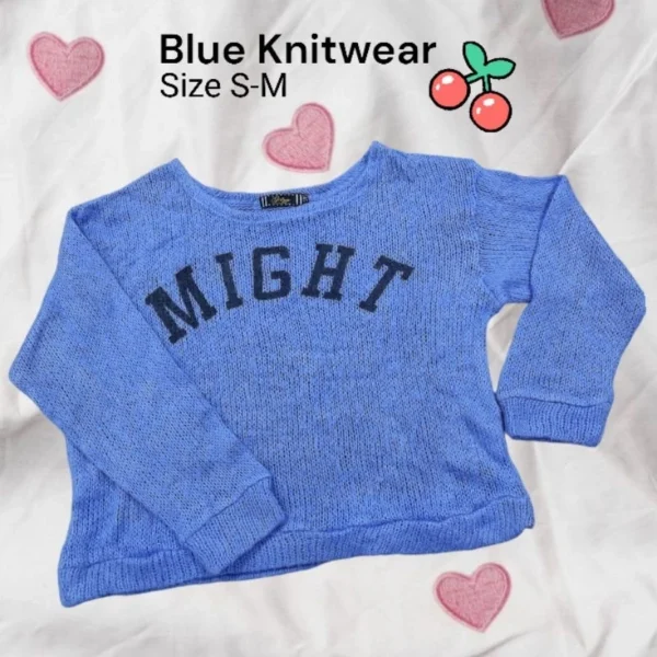 my-11134207-7rasf-m1bf80xm01wi74.webp Women Blue Knitwear Preloved Crop Top