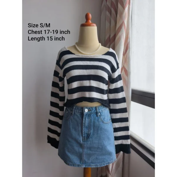 Preloved Blouse Crop Top and Knit