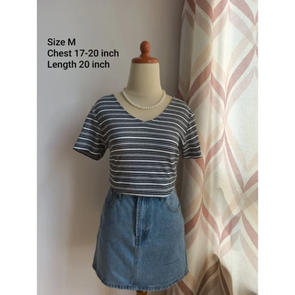 Preloved Basic Women Tee  Women Blouse  Women Top  Stripes