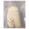 PRELOVED   Kids Suspender Trousers  Solid Color Button Shoulder Straps Loose Bib Pants   Unisex   Size 100